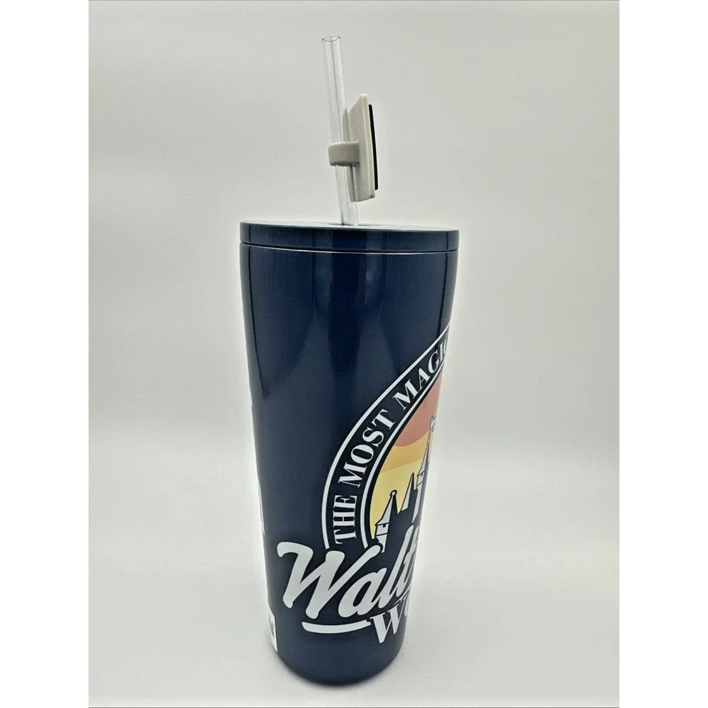 Walt Disney World Stainless Steel Tumbler w Straw The Most Magical Place On Eart
